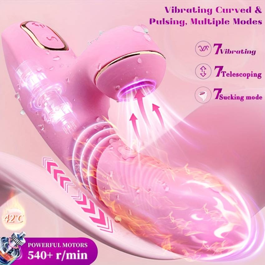 1pc Electric Vibrator for Women, USB Rechargeable with Lithium Battery, 7 Stretching & Suction Modes, Multi-Frequency Gameplay, Curved Insert Massage, Adult Intimate Toy - Image 2