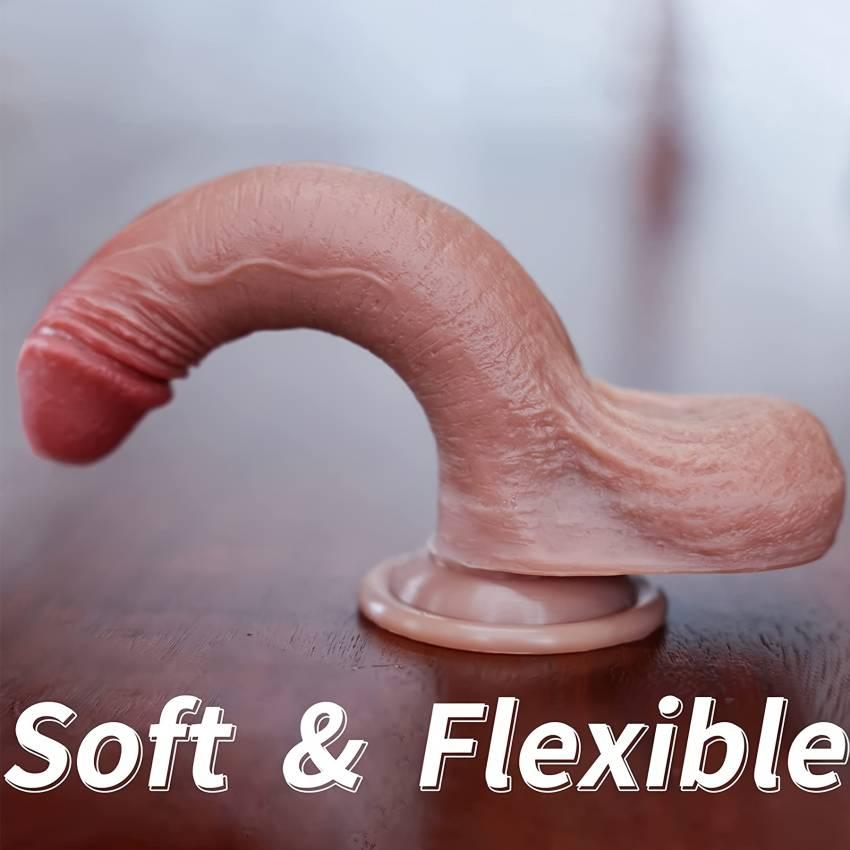 Realistic Dildo Feels Like Skin, G Spot Stimulator Adult Sex Toys For Women Soft Silicone Anal Dildo With Suction Cup For Hands-Free Play, Lifelike Fake Penis - Image 5