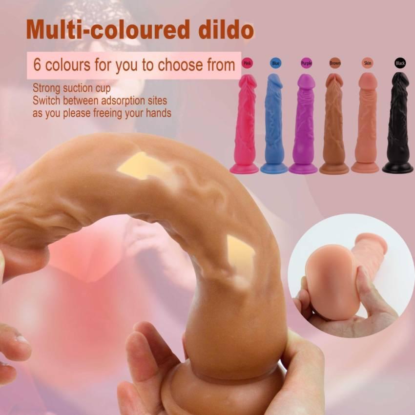 Multi-Pack TPE Realistic Jelly Dildos, Translucent, Non-Electric, Battery-Free, Strong Suction Cup Design, with Multiple Adoption Sites for Masturbation and Massage, for Adults, 6 Colors Available