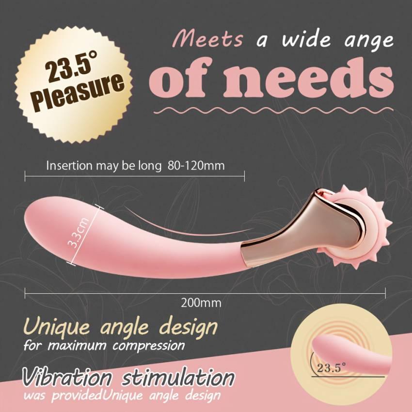 1pc Multi Function Vibrator, Less Noise G Spot Clitoral Vibrators, Sex Toys With 9 Powerful Vibrations, With Manual Roller For Women, Adult Toys - Image 3