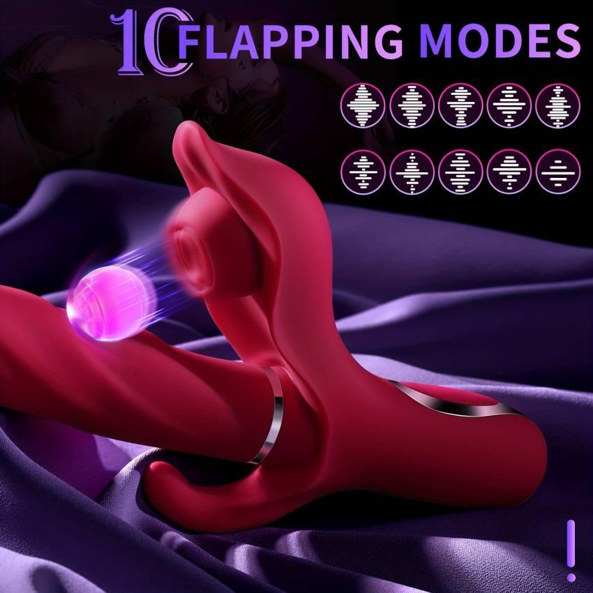 Thrust Dildo Vibrator, G-spot Bunny Vibrator With 30 Modes, Female Clitoral Stimulator, 3 In 1 Thrust And Flapping Vibrating Sex Toy, Rechargeable Adult Toy For Women Couples - Image 6