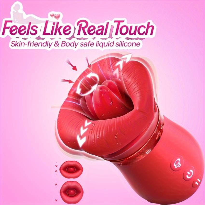 Female Tongue Licking And Sucking Vibrator With Big Mouth, Vibrating Vibrating Vibrating Vibrator, Egg Licking And Vaginal Sucking Breast Massager