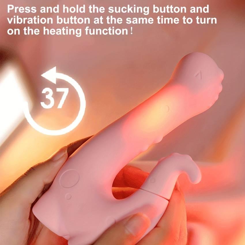 1pc Adorable Dinosaur Vibrator - 5 Sucking Modes, 10 Vibration Settings, Warming Massager for Women - Cute, Intimate, Personal Pleasure Toy - Image 12