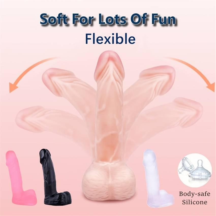 1pc Realistic Silicone Dildo for Women - Flexible, Soft, Body-Safe Anal Plug for Vaginal Stimulation, Hand-Free Adult Play Couple Toy, No Battery Needed