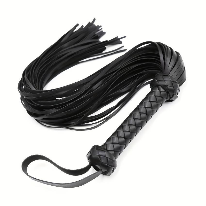 1pcs Luxurious Pu Leather Whip Paddle - Seductive Black Red Design - Perfect for Couples Intimate Play - Durable Handle & Soft Touch - Exciting Sex Toy for Men and Women - Image 6