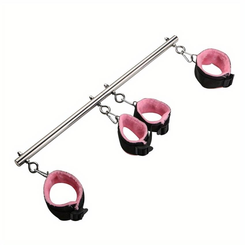 1pc Stainless Steel BDSM Bondage Set - Adjustable Extendable Spreader Pole, Handcuffs, Ankle Cuffs, and Restraints for Couples - Fetish Sex Toys for Adults, Role-Playing and Intimate Games - Image 5