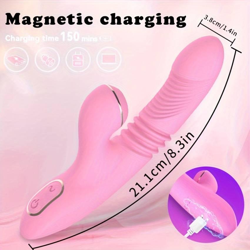 1pc Electric Vibrator for Women, USB Rechargeable with Lithium Battery, 7 Stretching & Suction Modes, Multi-Frequency Gameplay, Curved Insert Massage, Adult Intimate Toy - Image 4