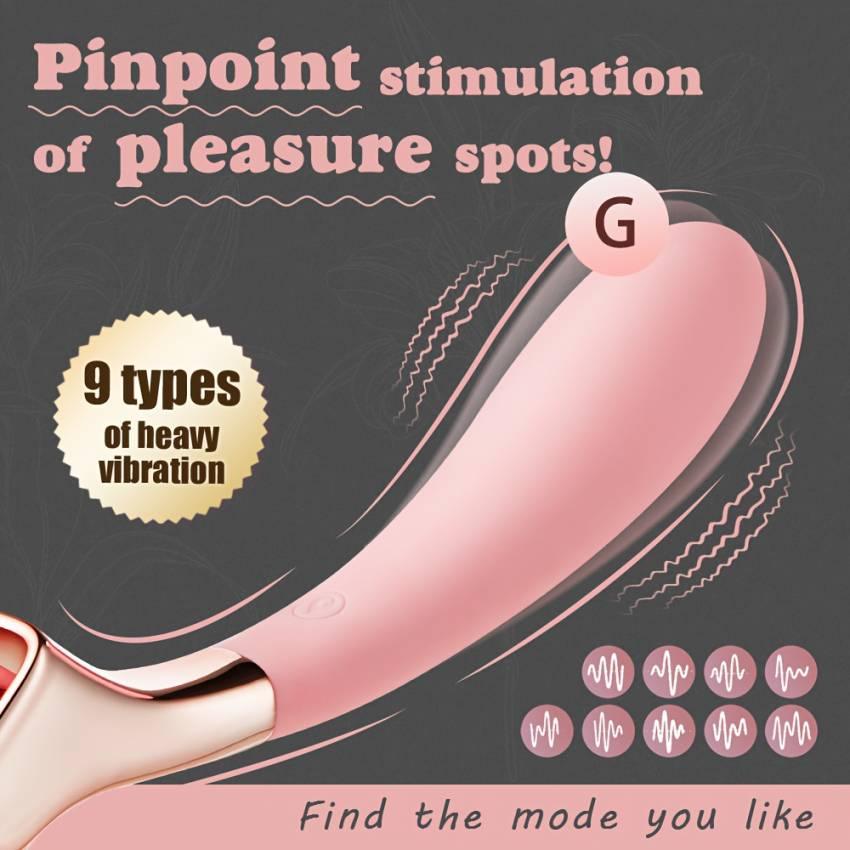 1pc Multi Function Vibrator, Less Noise G Spot Clitoral Vibrators, Sex Toys With 9 Powerful Vibrations, With Manual Roller For Women, Adult Toys - Image 4