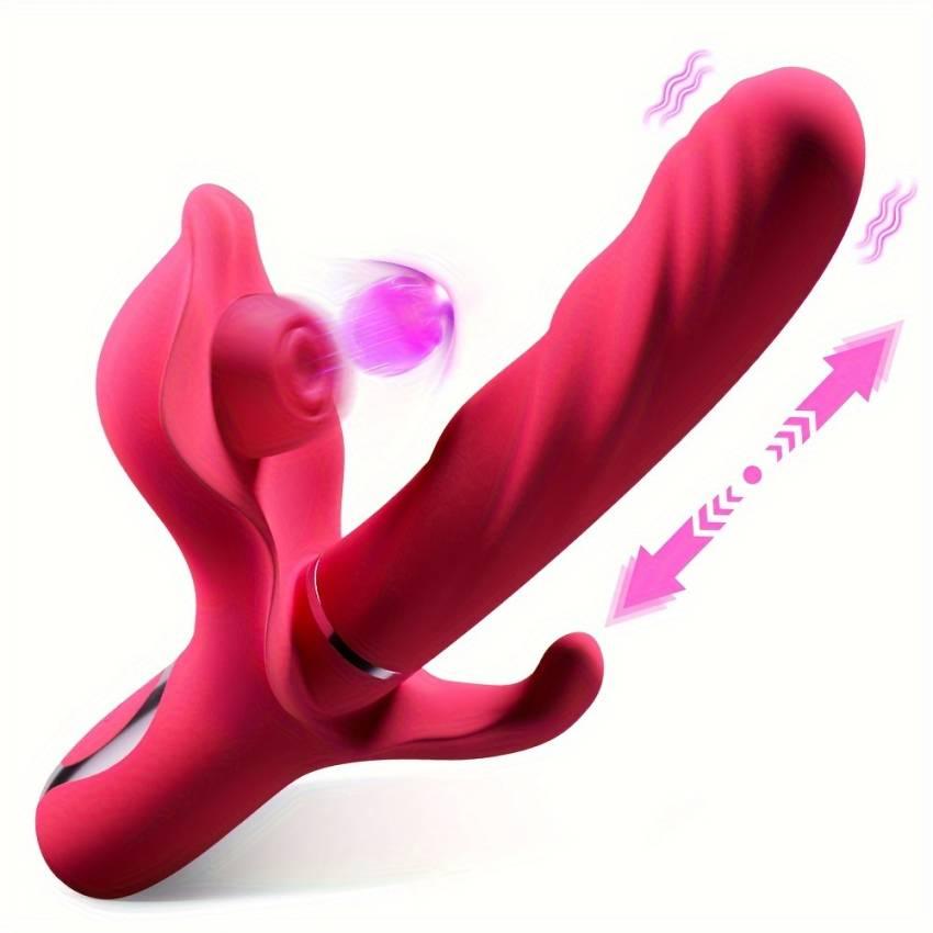 1pc 3 in 1 Female Vibrator Masturbator, Cannibal Flower Powerful Vibrator, 10 Frequency Vibration, Sucking Retractable, Female Erotic Toys, Sex Toys for Couples, Female Solo Masturbation, G Spot Vibrator Female - Image 7