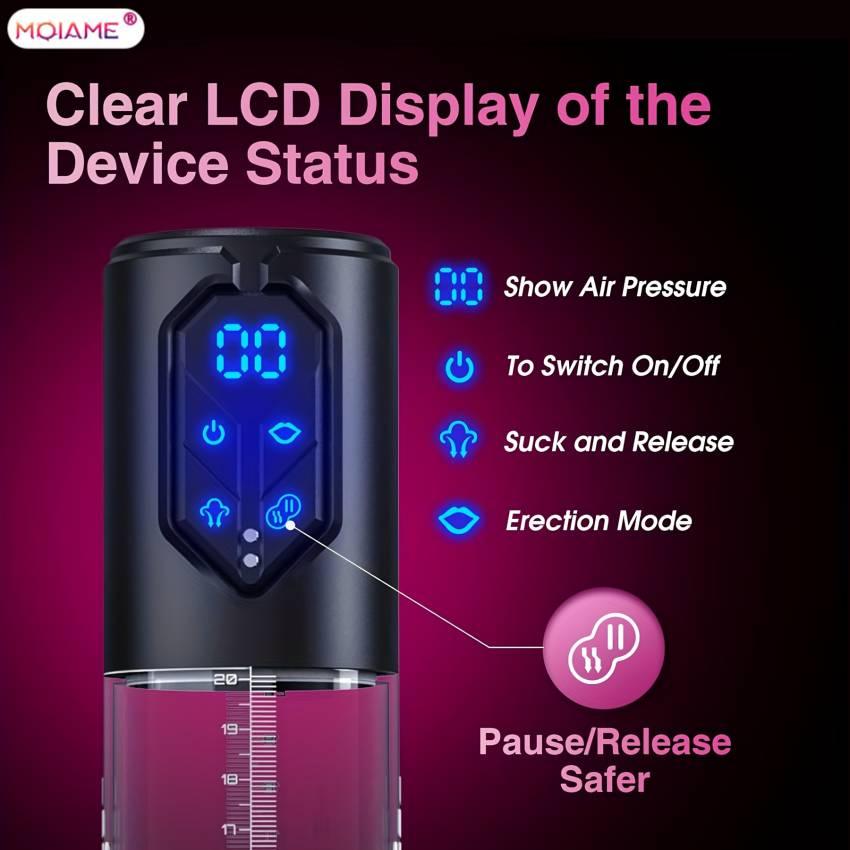 Automatic Penis Pump Sex Toys - Electric Male Masturbator Vacuum Pump with 3 Suction & 4 Erection Intensities - Image 2