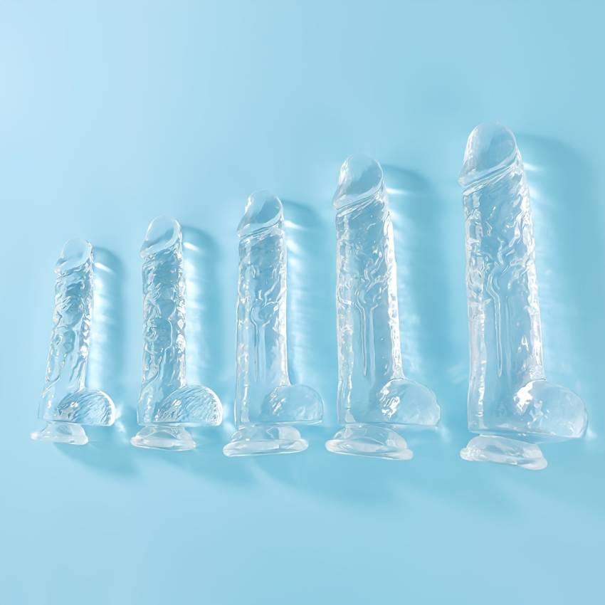 New hot selling transparent crystal white female artificial dildo dildo adult sex toy masturbator