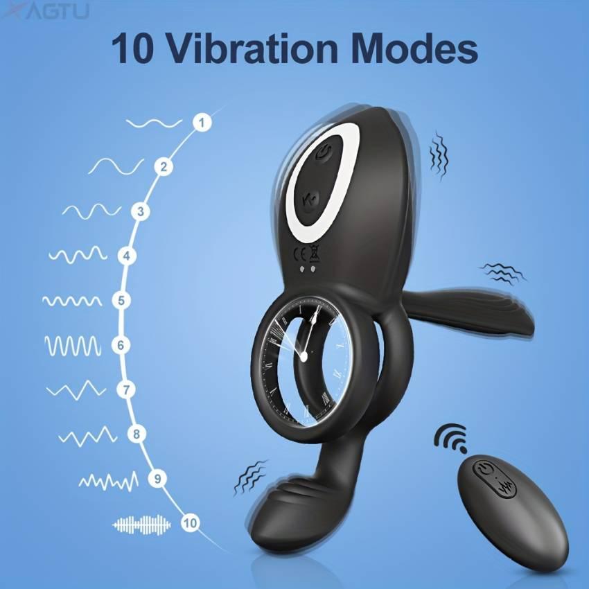 1pc ALWUP Silicone Vibrator Cock Ring - Rechargeable 240mAh Lithium Battery Powered, 9 Vibration Modes, Remote Control, G-Spot & Clitoris Stimulator, Adult Intimacy Toy for Men & Couples - Image 2