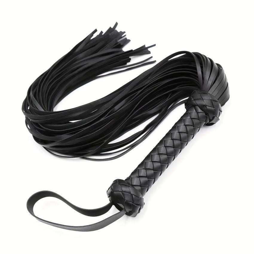 1pcs Luxurious Pu Leather Whip Paddle - Seductive Black Red Design - Perfect for Couples Intimate Play - Durable Handle & Soft Touch - Exciting Sex Toy for Men and Women - Image 3