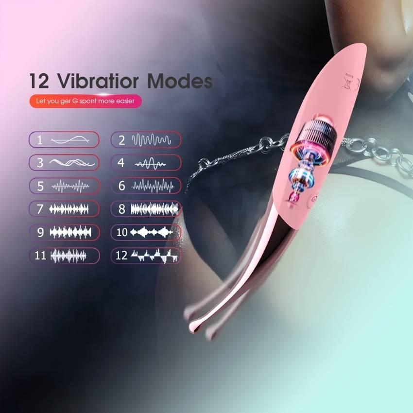 1pc Nipple And Clitoris G-spot Vibrator, 12 Powerful Vibration Modes, Suitable for Female Couples to Play