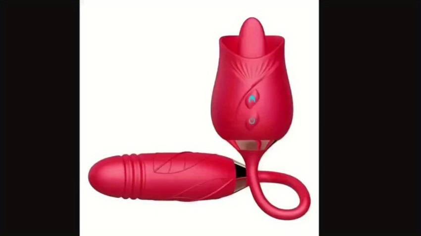 1pc Tongue And Penis 2-in-1 Vibrator, Deep Red Rose Color, Masturbation Tool, Sex Toy, Stimulates G-spot Eruption, with 10 Vibration Modes And 10 Licking And Sucking Modes, Suitable for Adult Women, Christmas Gift. - Image 11