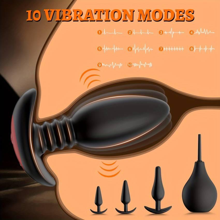 5PCS Vibrating Butt Plug Set Anal Plug Training Kit, Prostate Massager Anal Vibrator With 10 Vibration Modes, Remote Control Anal Dildo Toy Male Adult Sex Toys For Men Women Or Couple Pleasure - Image 2