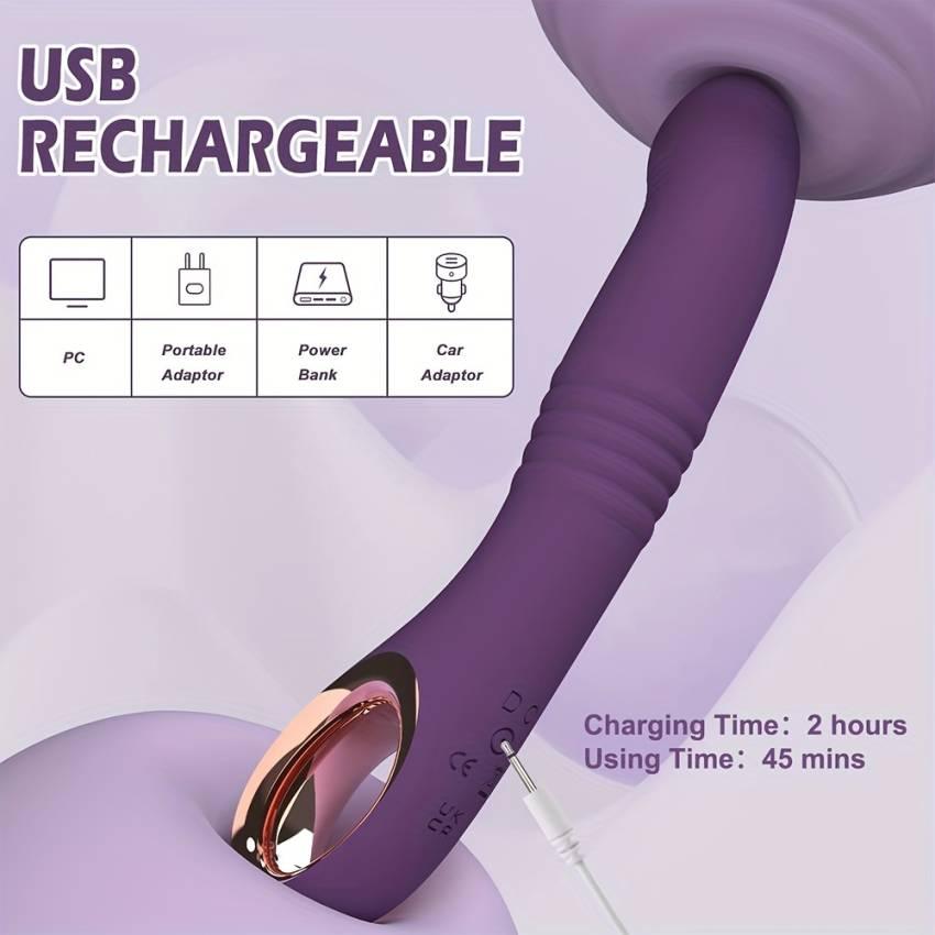 Sensual Bliss Rechargeable Vibrator - 10 Intense Vibration and Stimulation Modes, Ultra-Realistic Silicone Design, Ergonomic Shape for Maximum Pleasure, Suitable for Women and Couples, Whisper-Quiet, Travel-Friendly, and Easy to Clean - Sandfox Brand - Image 3