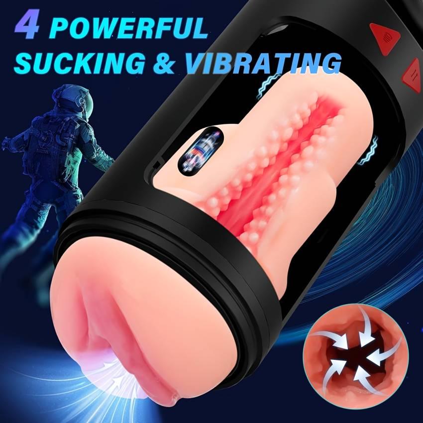 1pc Sex Toys Automatic Male Masturbator - Adult Toys Penis Pump With 4 Sucking & Vibrating & Thrusting Modes, Sex Toys For Men Pocket Pussy Male Stroker For Penis Stimulation, Male Sex Toys LED Display - Image 4