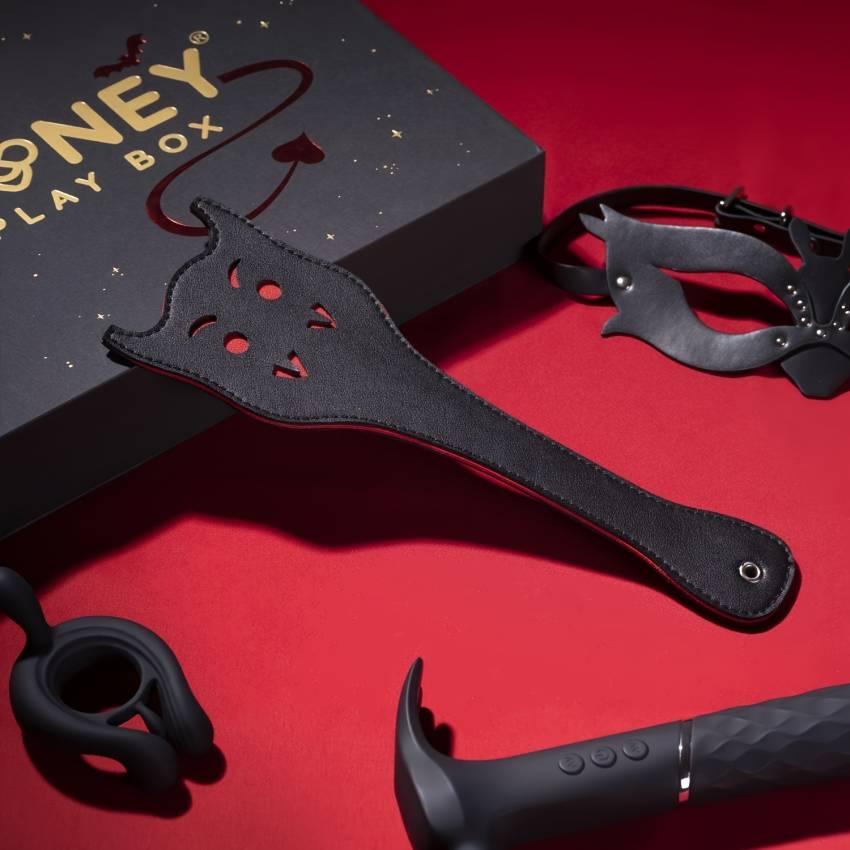 Honeyplaybox 1 Set BDSM A Multi-function G-spot And Clit Vibrator For Couples, BDSM Sex Bondage Sex Adult, Vibrating Cock Ring For Couple, Sex Toys Set With Vampire Paddle, Eye Mask BDSM Men Women - Image 4