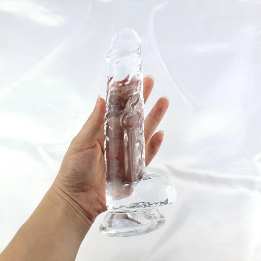 New hot selling transparent crystal white female artificial dildo dildo adult sex toy masturbator - Image 3