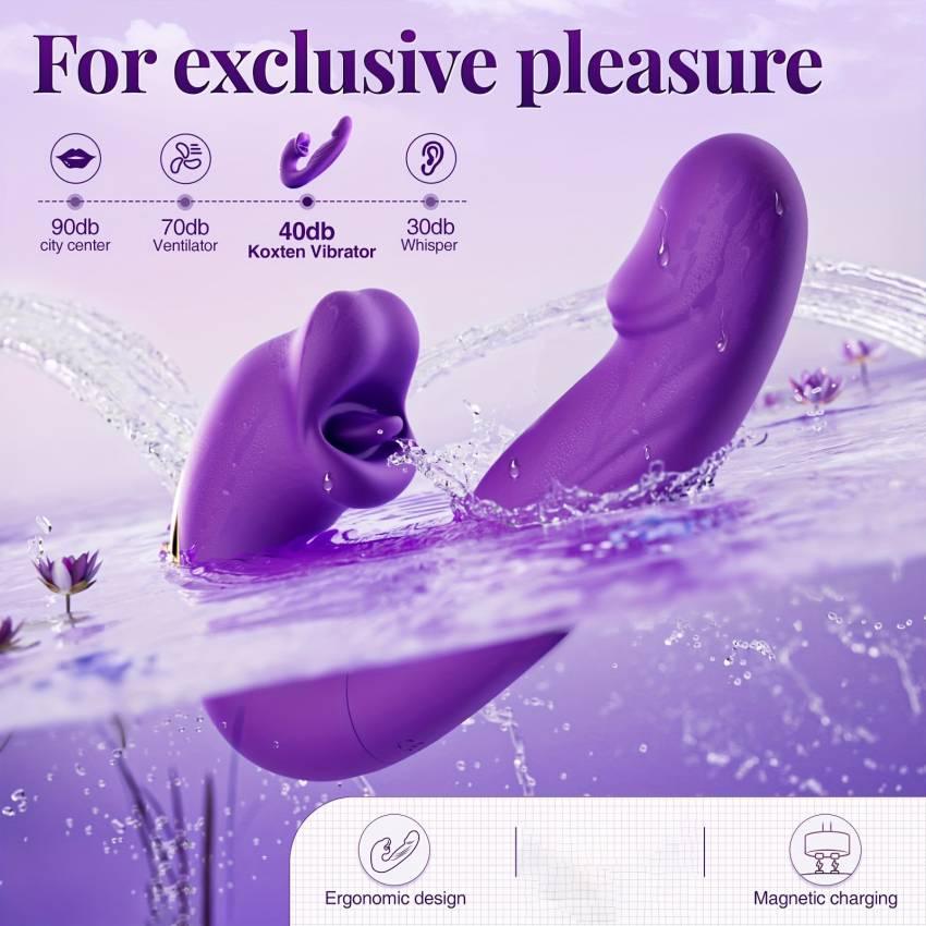 Ultra-Realistic G-Spot Thruster - 7 Thrusting, 7 Vibrating, Lips Biting, Tongue Licking Modes, Anal Clitoral Nipple Stimulation, ABS+Silicone Material, Magnetic Charging, Low Noise, Realistic Dildo for Women - Image 5