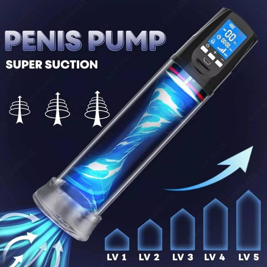 1pc Electric Penis Pump - Automatic Cock Exerciser with 4 Sucking Modes, LED Display, Powerful Suction, Rechargeable Adult Toy for Men'S Sex Toys and Penis Training, Adjustable Men'S Underwear Set Training Tools to Be a Bigger Men