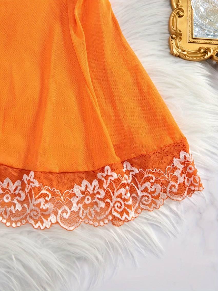 Sexy Deep V Backless Lace Slip Nightdress - Women's Sleepwear & Dresses for Koningsdag/King's Day Celebration - Comfortable, Elegant, and Affordable Sleepwear for Ladies - Image 3