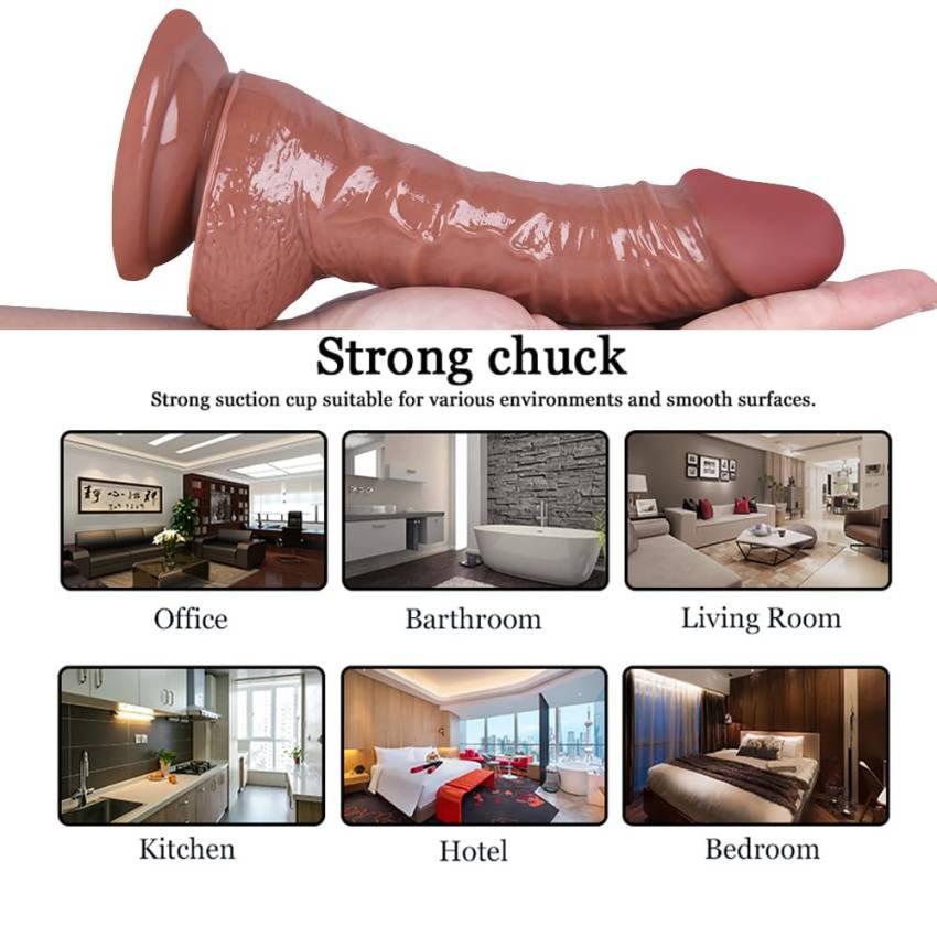 7.8 Inch Sex Toys Dildo Realistic Silicone Dildo, Realistic Penis for Clitoral Vagina and Anal Stimulation with Strong Suction Cups, Adult Sex Toys for Women and Couple (Pink) - Image 5