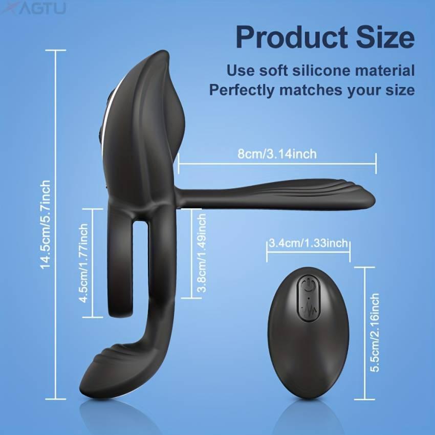 1pc ALWUP Silicone Vibrator Cock Ring - Rechargeable 240mAh Lithium Battery Powered, 9 Vibration Modes, Remote Control, G-Spot & Clitoris Stimulator, Adult Intimacy Toy for Men & Couples - Image 3