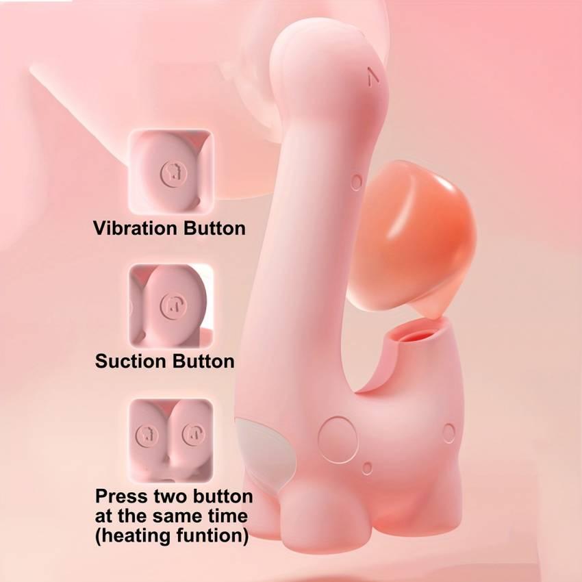 1pc Adorable Dinosaur Vibrator - 5 Sucking Modes, 10 Vibration Settings, Warming Massager for Women - Cute, Intimate, Personal Pleasure Toy - Image 11